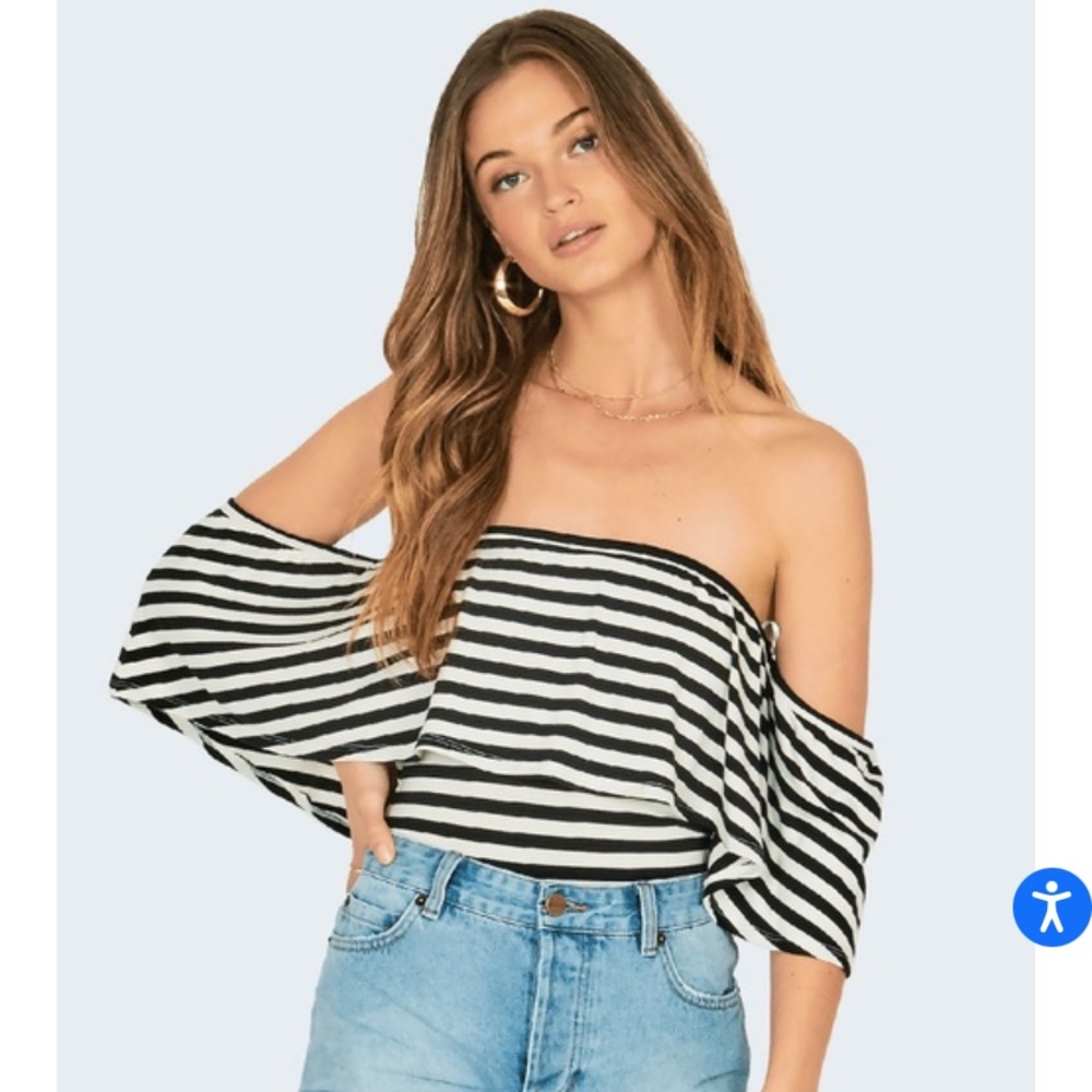 BRAND NEW w/ TAGS! Amuse Society stripe bodysuit.